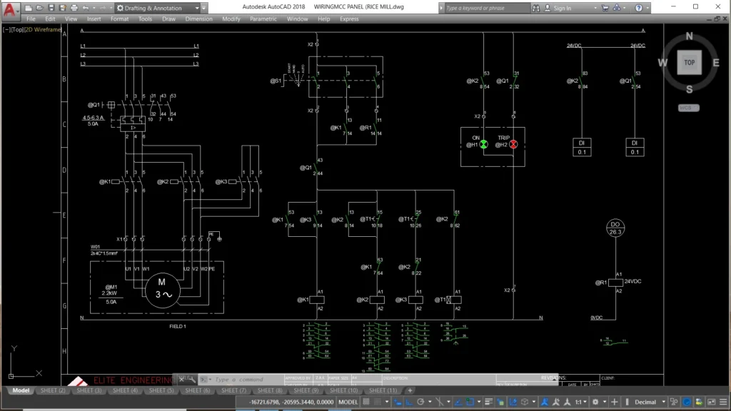 impianto elettrico autocad